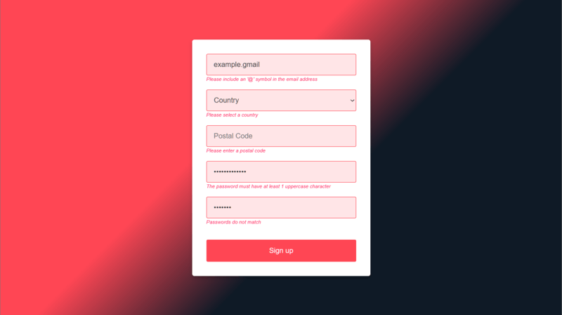 form-validation screenshot