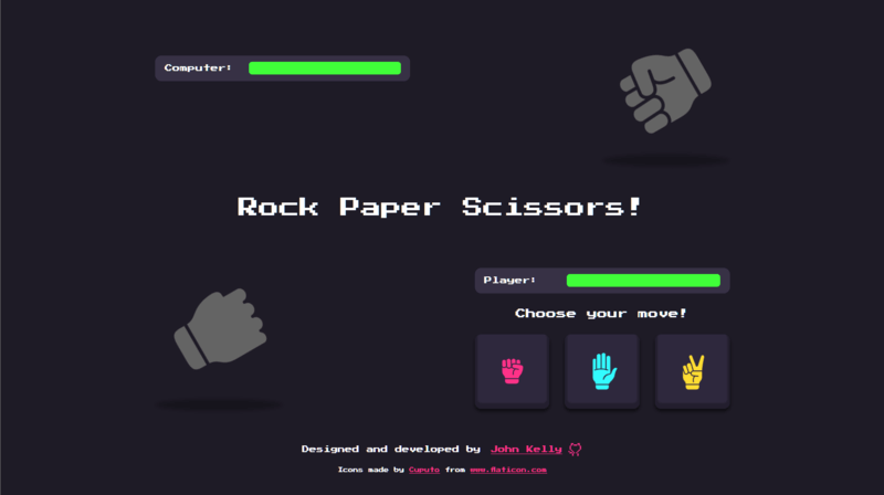 Rock paper scissors project screenshot