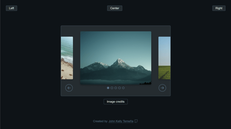 Dropdown and carousel project screenshot
