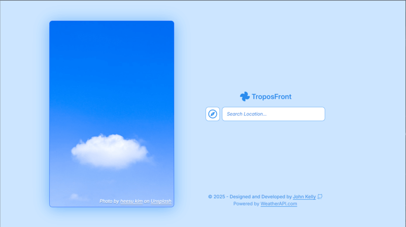 Weather app project screenshot