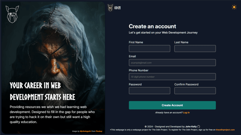 Sign up form project screenshot