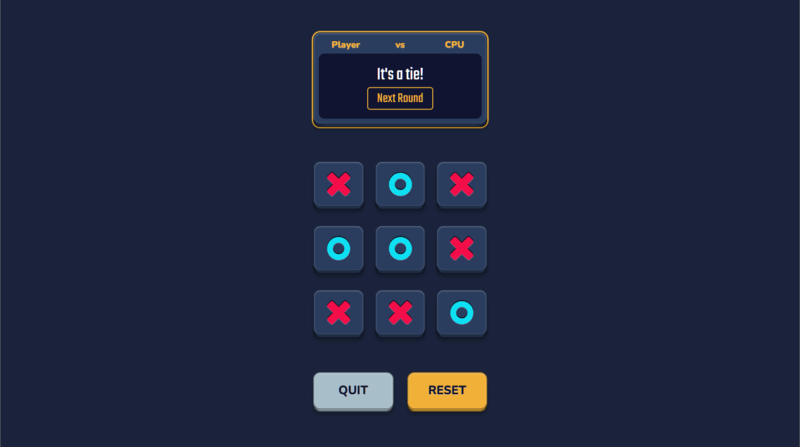 Tic tac toe project screenshot