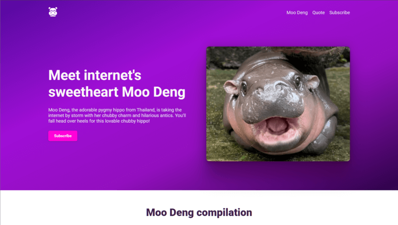 Landing page project screenshot